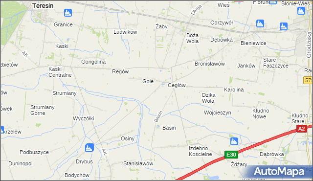 mapa Murowaniec gmina Baranów, Murowaniec gmina Baranów na mapie Targeo