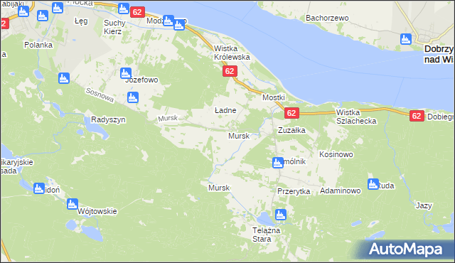 mapa Mursk gmina Włocławek, Mursk gmina Włocławek na mapie Targeo