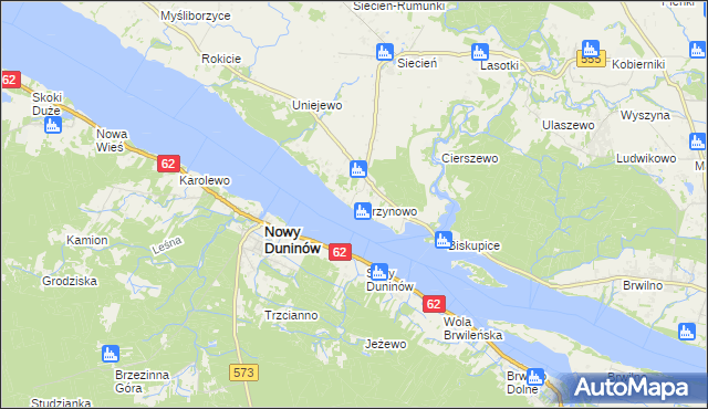 mapa Murzynowo gmina Brudzeń Duży, Murzynowo gmina Brudzeń Duży na mapie Targeo