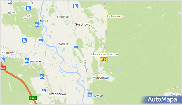 mapa Murzynowo-Łomno, Murzynowo-Łomno na mapie Targeo