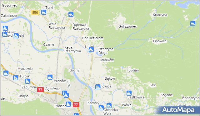 mapa Musików, Musików na mapie Targeo