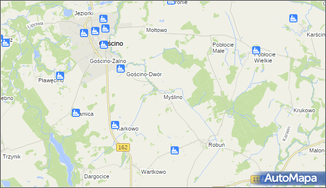 mapa Myślino, Myślino na mapie Targeo