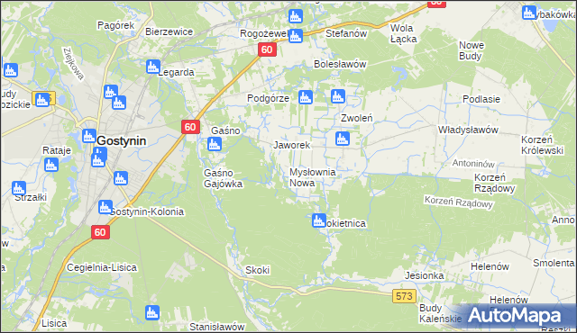 mapa Mysłownia Nowa, Mysłownia Nowa na mapie Targeo