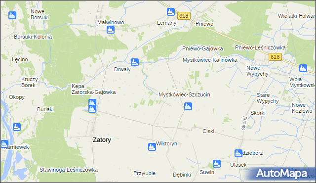 mapa Mystkówiec-Szczucin, Mystkówiec-Szczucin na mapie Targeo