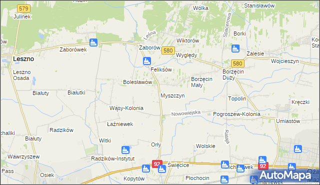 mapa Myszczyn, Myszczyn na mapie Targeo