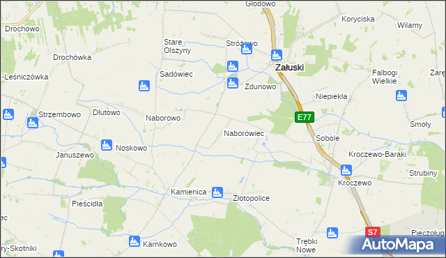 mapa Naborówiec, Naborówiec na mapie Targeo