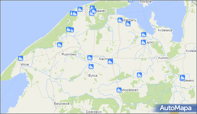mapa Nacmierz, Nacmierz na mapie Targeo