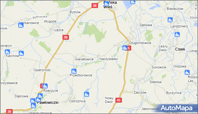 mapa Naczysławki, Naczysławki na mapie Targeo