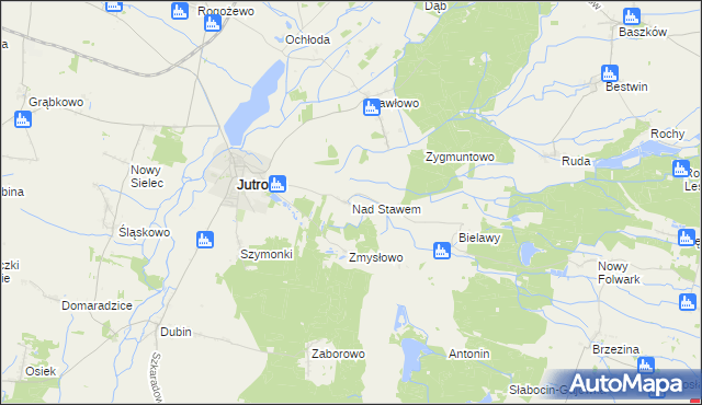 mapa Nad Stawem, Nad Stawem na mapie Targeo