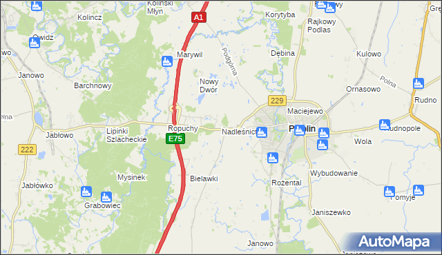 mapa Nadleśnictwo, Nadleśnictwo na mapie Targeo