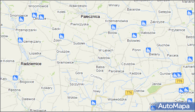 mapa Nadzów, Nadzów na mapie Targeo