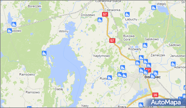 mapa Najdymowo, Najdymowo na mapie Targeo