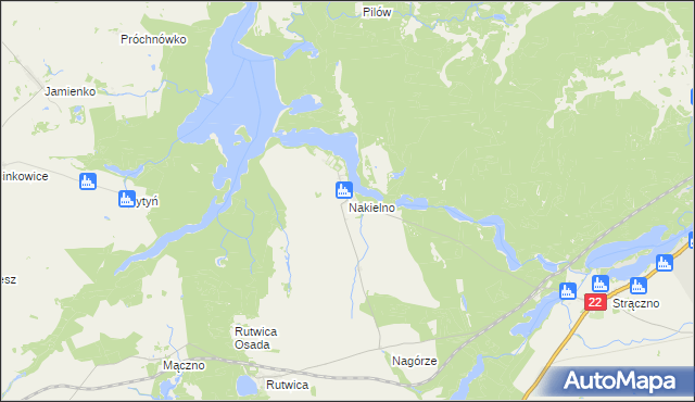 mapa Nakielno, Nakielno na mapie Targeo