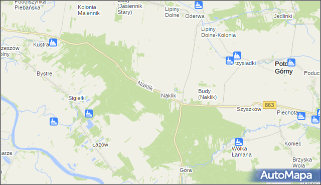 mapa Naklik, Naklik na mapie Targeo