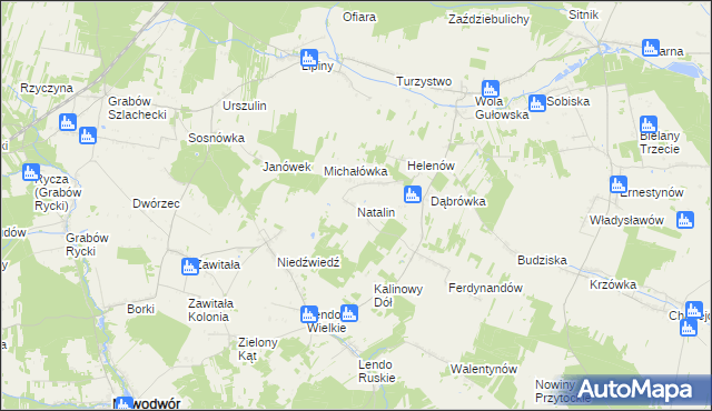 mapa Natalin gmina Adamów, Natalin gmina Adamów na mapie Targeo