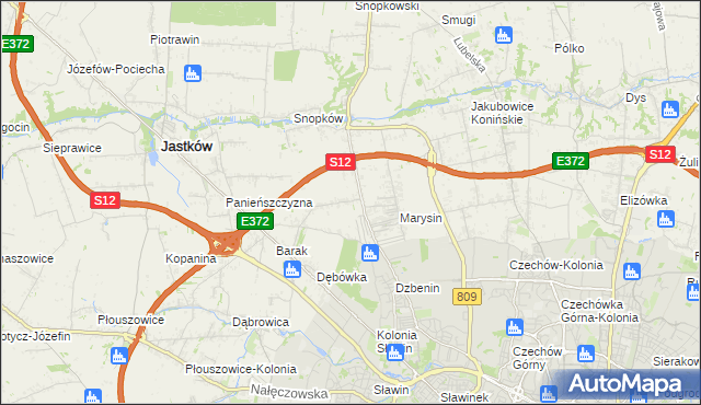 mapa Natalin gmina Jastków, Natalin gmina Jastków na mapie Targeo
