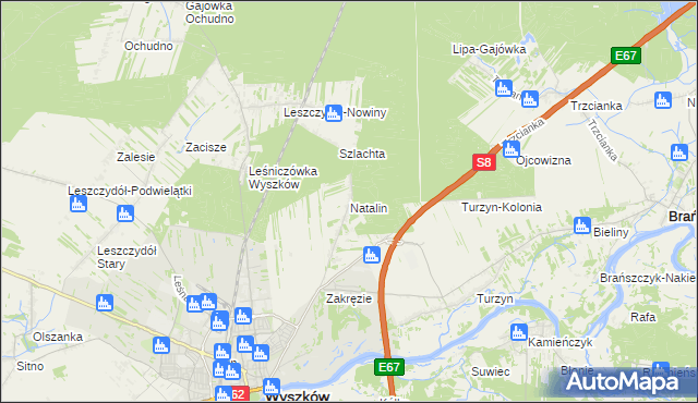 mapa Natalin gmina Wyszków, Natalin gmina Wyszków na mapie Targeo