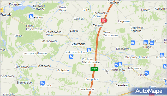 mapa Natalin gmina Zakrzew, Natalin gmina Zakrzew na mapie Targeo