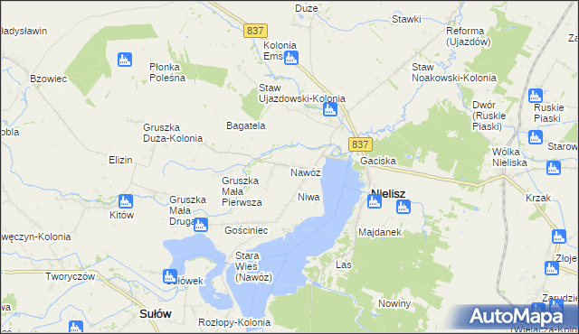 mapa Nawóz, Nawóz na mapie Targeo