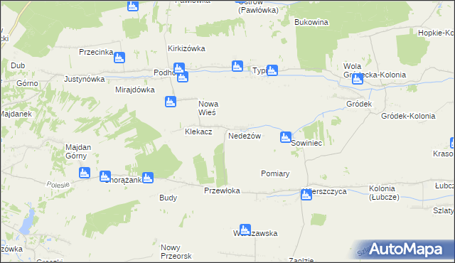 mapa Nedeżów, Nedeżów na mapie Targeo