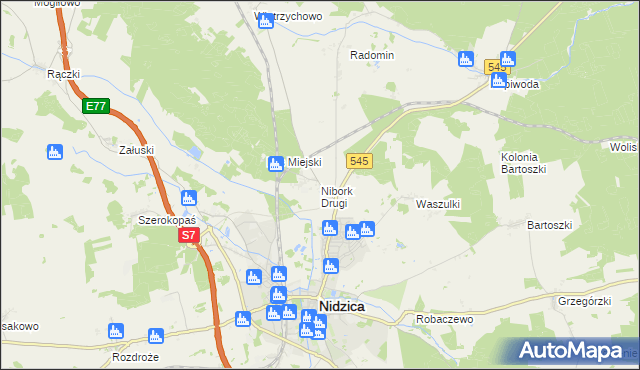 mapa Nibork Drugi, Nibork Drugi na mapie Targeo