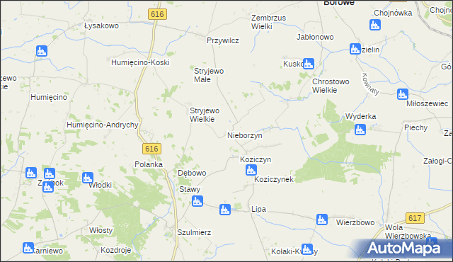 mapa Nieborzyn gmina Grudusk, Nieborzyn gmina Grudusk na mapie Targeo