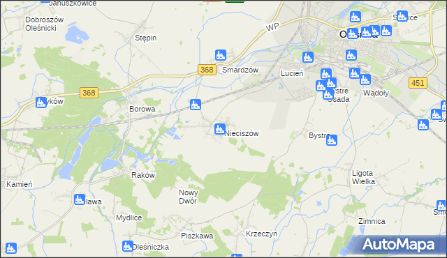 mapa Nieciszów, Nieciszów na mapie Targeo