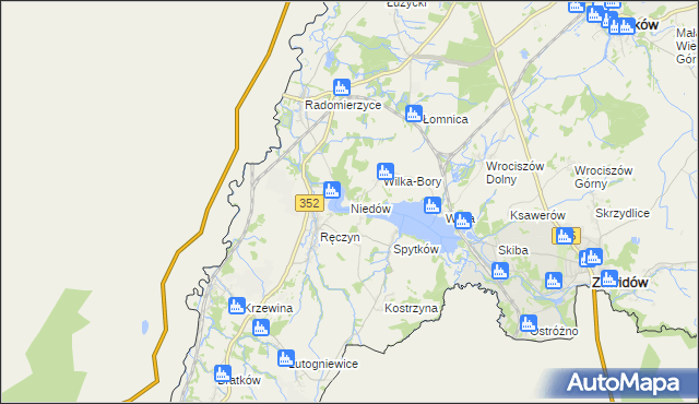 mapa Niedów, Niedów na mapie Targeo