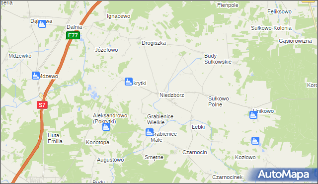 mapa Niedzbórz, Niedzbórz na mapie Targeo