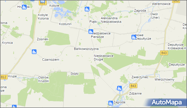 mapa Niedziałowice Drugie, Niedziałowice Drugie na mapie Targeo