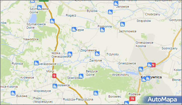 mapa Niedźwice, Niedźwice na mapie Targeo