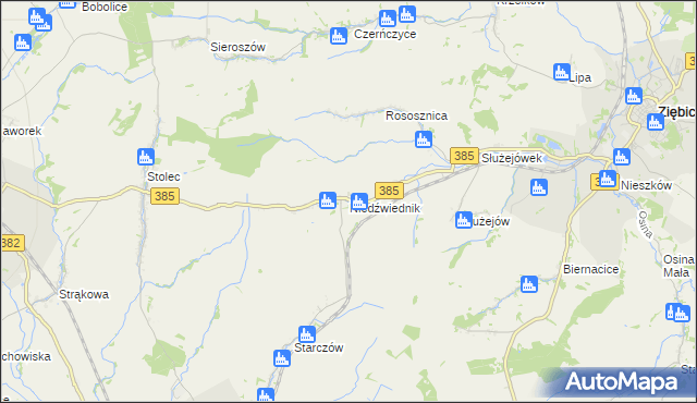 mapa Niedźwiednik gmina Ziębice, Niedźwiednik gmina Ziębice na mapie Targeo