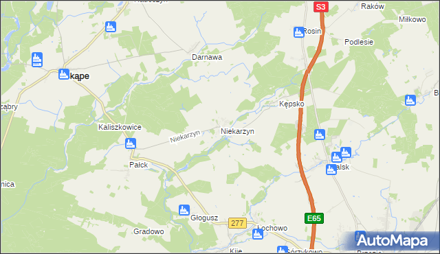 mapa Niekarzyn, Niekarzyn na mapie Targeo