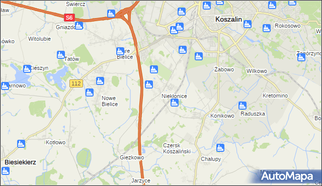 mapa Niekłonice, Niekłonice na mapie Targeo