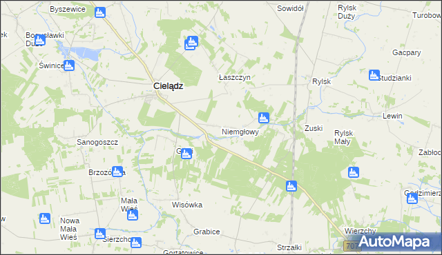 mapa Niemgłowy, Niemgłowy na mapie Targeo