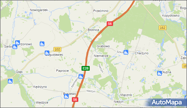 mapa Niemierze, Niemierze na mapie Targeo