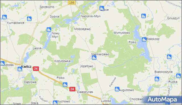 mapa Niemierzewo, Niemierzewo na mapie Targeo