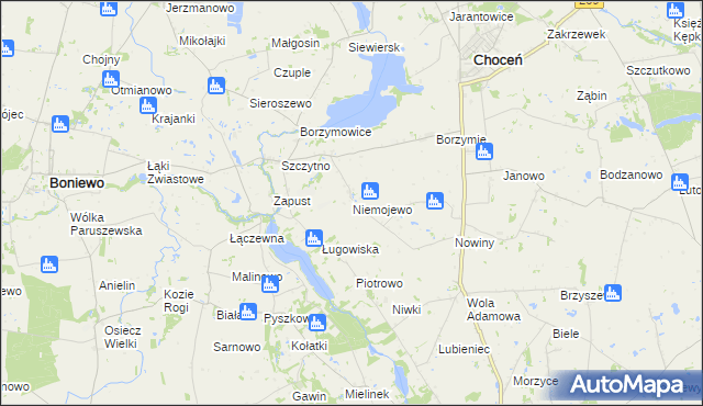 mapa Niemojewo gmina Choceń, Niemojewo gmina Choceń na mapie Targeo