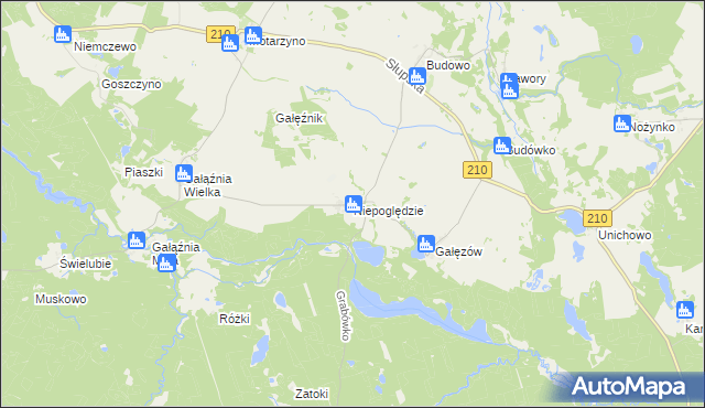 mapa Niepoględzie, Niepoględzie na mapie Targeo