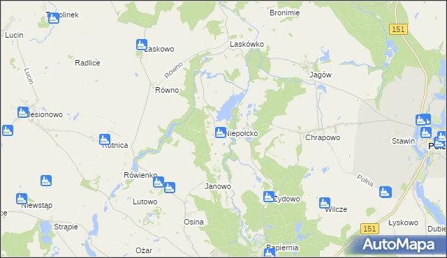 mapa Niepołcko, Niepołcko na mapie Targeo