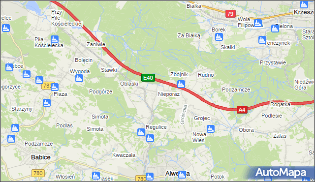 mapa Nieporaz, Nieporaz na mapie Targeo