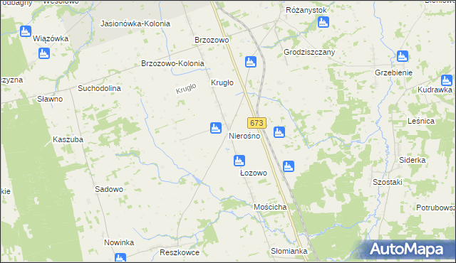 mapa Nierośno, Nierośno na mapie Targeo