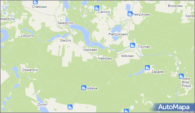 mapa Niesiłowo, Niesiłowo na mapie Targeo