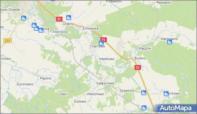 mapa Niestkowo, Niestkowo na mapie Targeo