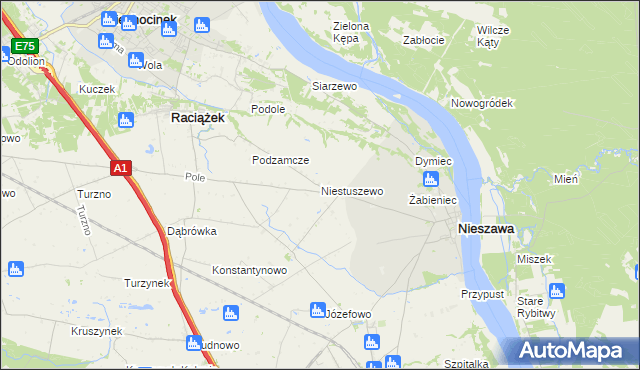 mapa Niestuszewo, Niestuszewo na mapie Targeo