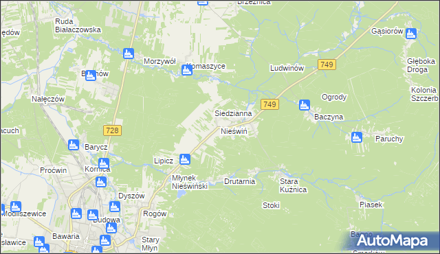mapa Nieświń, Nieświń na mapie Targeo