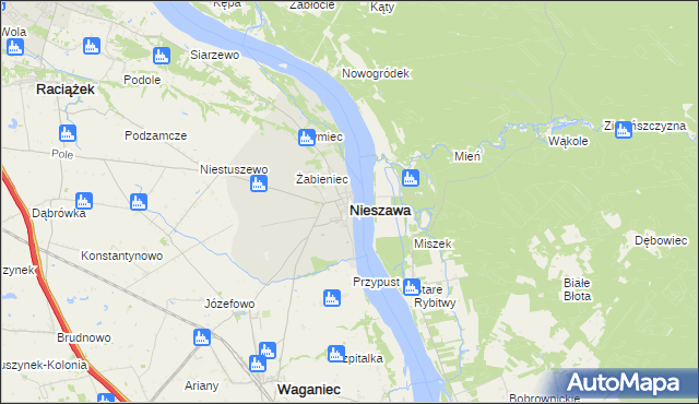 mapa Nieszawa powiat aleksandrowski, Nieszawa powiat aleksandrowski na mapie Targeo