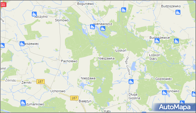 mapa Nieszawka, Nieszawka na mapie Targeo