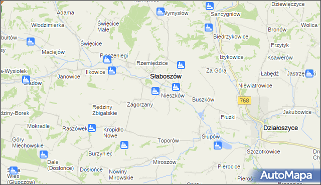 mapa Nieszków, Nieszków na mapie Targeo