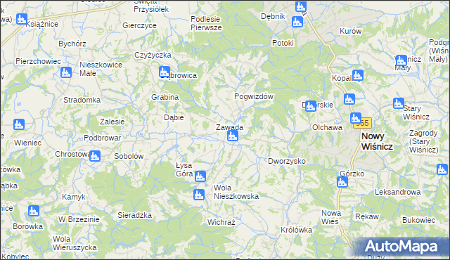 mapa Nieszkowice Wielkie, Nieszkowice Wielkie na mapie Targeo